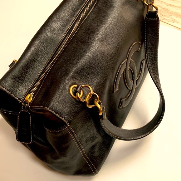 CHANEL Rodeo Chocolate Slouchy Caviar Hobo Oversize Vintage 🤎 Brown Matte Gold - Picture 9 of 16